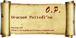 Oracsek Polixéna névjegykártya